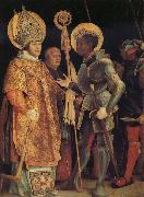 Grunewald, Matthias The Meeting of St Erasmus and St Maurice painting